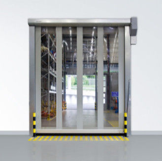 Keamanan Tinggi Transparan Fast Roller Shutter Pintu Galvanized Steel Warehouse