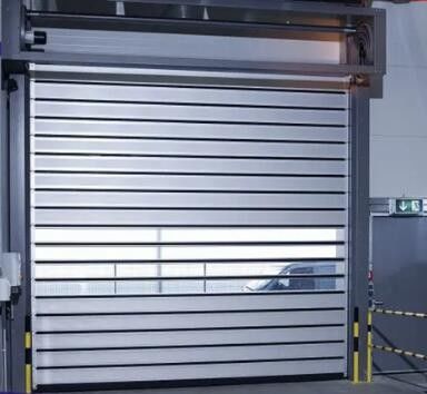 Interior angkat industri vertikal otomatis Panel Sandwich Pintu Spiral Berkecepatan Tinggi 70mm Untuk Bagian Luar Ruangan