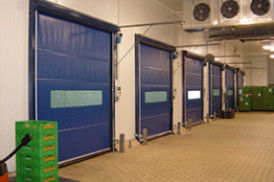 50HZ Fabric Industrial PVC Rapid Roller Doors Interior Plastik Tahan Angin Vertikal