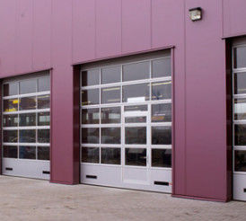 Tahan Air  Pintu Garasi Kaca Industri Pintu Aluminium Sectional Door Overhead