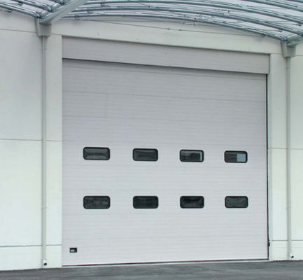 40mm 50mm Panel Insulated Sectional Doors 380V Pintu Garasi Baja Galvanis
