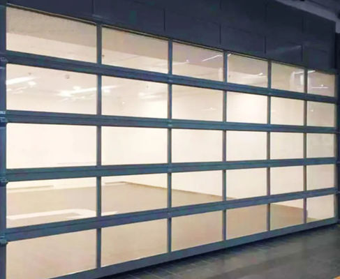 Pintu Bagian Aluminium Komersial Dengan Panel Kaca Dan Lapisan Bubuk Remote Control