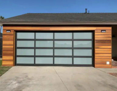 Powder Coated Aluminium Sectional Overhead Door Full View Garage Residential Glass Panel