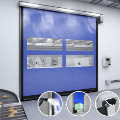 Transparan Fast Roller Shutter Pintu Fast Acting Gudang Listrik PVC High Speed Zipper
