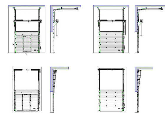 High Security Lock Overhead Sectional Garage Doors Auto Opening Powder Coated