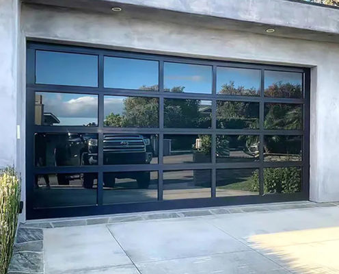 Kelas 3 Aluminium Bagian Garasi Pintu Baja Kaca Rolling Transparan