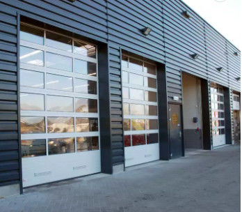 High Safety Powder Coating Aluminium Sectional Garage Doors Kelas 3 Kekakuan air