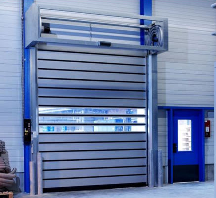 High Duty Steel Insulated Rapid Roller Door Manual/Automatic Weather Resistant Pvc Curtain Keamanan Kecepatan Tinggi