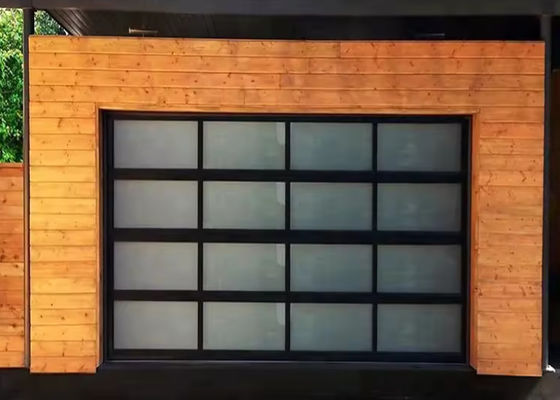 Pintu Seksi Aluminium Kaca Ganda Modern dengan Pintu Garasi Kaca Pembukaan Manual atau Otomatis
