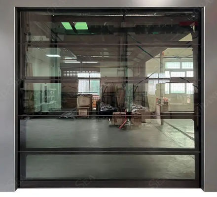 Pintu Seksi Aluminium Kaca Ganda Modern dengan Pintu Garasi Kaca Pembukaan Manual atau Otomatis
