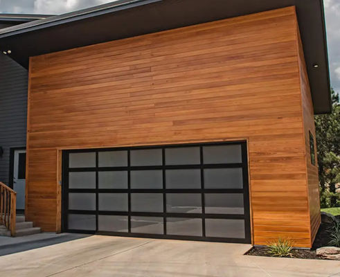 Modern Aluminium Kaca Bagian Garasi Pintu Aman Dengan Desain Bagian Elegan