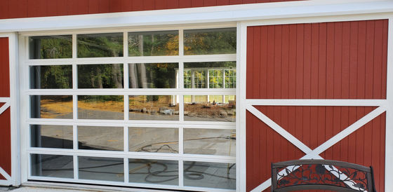 Double Glazing Aluminium Kaca Bagian Garasi Pintu Otomatis Electric Rolling Eksterior Aluminium Alloy Full View