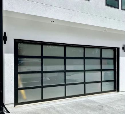 Otomatis Listrik Rolling Keamanan eksterior Watertightness Tinggi Kelas 3 Transparan Garage Door Kaca Bagian Garage Door