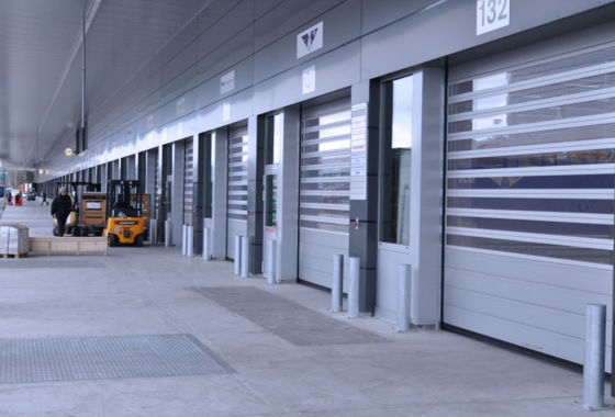 Aluminium Alloy Speed High Spiral Door Motor Power 0.75KW Efisiensi Keamanan ≤2.0m3/ M2.s Kecepatan Penutupan 0.8m/s