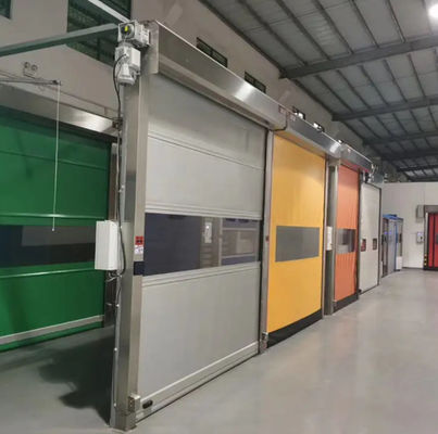 High Speed PVC Roll Up Rapid Shutter Door 304 Material stainless steel Solusi ideal untuk ruang penyimpanan terisolasi