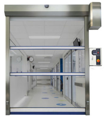 Low Maintenance Tahan Cuaca Kecepatan Tinggi PVC Roll Up Rapid Shutter Pintu 304 Baja tahan karat