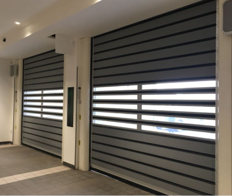 Aman Aluminium transparan kecepatan tinggi pintu spiral dengan sensor fotoelektrik sistem keamanan dan permeabilitas udara ≤2.0m3/ M2.s