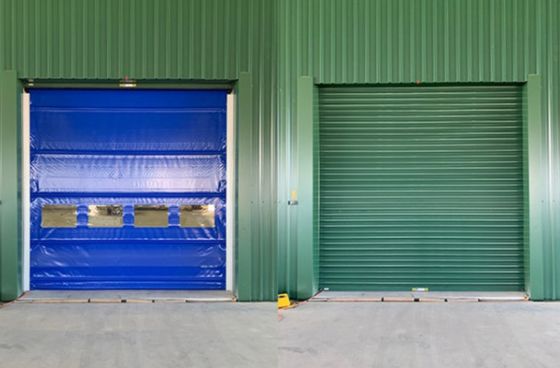 Harga pabrik cepat gudang industri/pabrik interior manual/otomatis operasi kecepatan tinggi PVC roll up shutter pintu 304 bahan stainless steel
