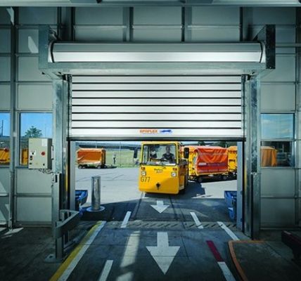 Sistem Keamanan Sensor Fotoelektrik Aluminium Transparan Kecepatan Tinggi Pintu Spiral dan Kecepatan Penutupan 0,8m/s untuk Efisiensi