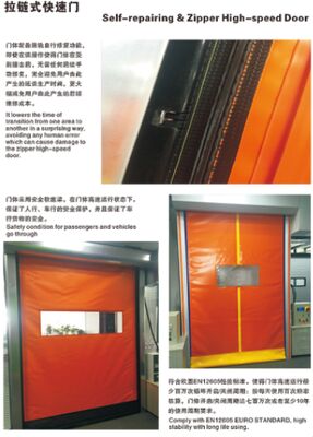 Top-Rated High Speed PVC Roll Up Rapid Shutter Door 304 Material Baja Ringan Infrared Sensor Pemulihan Pabrik Makanan Zipper Door