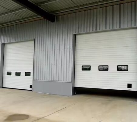 Otomatis Dengan Kontrol Jauh Pintu Bagian Atas 50mm 80mm Ketebalan Terisolasi Pintu Bagian Garasi Pintu Bagian Komersial Isolasi Suara Tingkat 24 DB