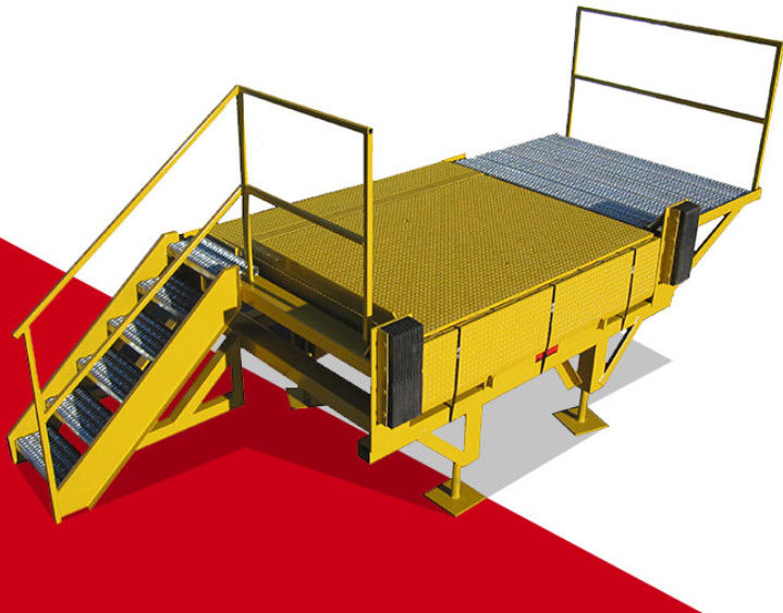 Pengisian truk Ramp leveler dermaga dengan keamanan otomatis disesuaikan listrik 15T peralatan pemuatan stasioner