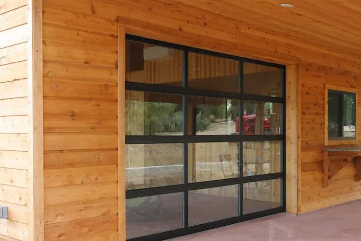 Pintu Seksi Aluminium Kaca Ganda Modern dengan Pintu Garasi Kaca Pembukaan Manual atau Otomatis