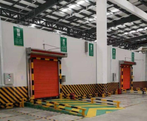 304 Stainless Steel Speed Roll Up Shutters Promosi Fast Stacking Door Induksi Otomatis Gudang Pvc Berkecepatan Tinggi
