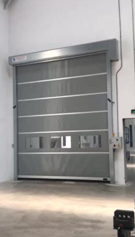 Pengurangan kebisingan Kecepatan tinggi PVC Roll Up Rapid Shutter Door 304 Baja tahan cuaca