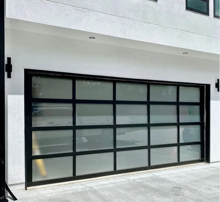 Otomatis Listrik Rolling Keamanan eksterior Watertightness Tinggi Kelas 3 Transparan Garage Door Kaca Bagian Garage Door