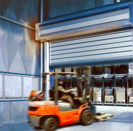Fast Gate Aluminium Transparent High Speed Spiral Door dengan kecepatan penutupan 0,8m/s dan kecepatan pembukaan 0,8m/s