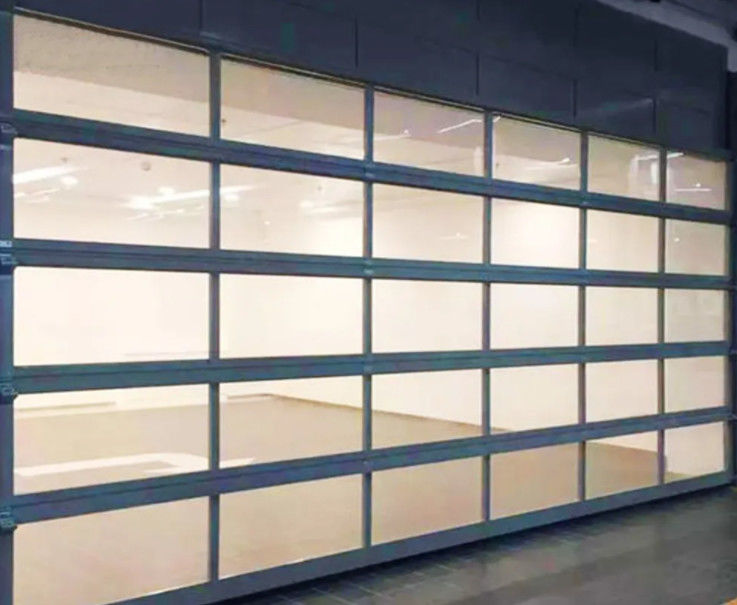Gaya Desain Modern Kekakuan air Kelas 3 Kaca Transparan Pintu Garasi Bagian Dengan Isolasi Suara
