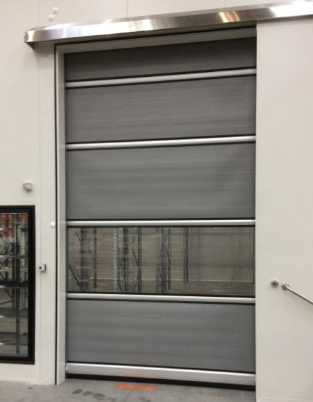 Disesuaikan Kecepatan Tinggi PVC Roll Up Rapid Shutter Zipper Pintu 304 bahan stainless steel untuk keselamatan