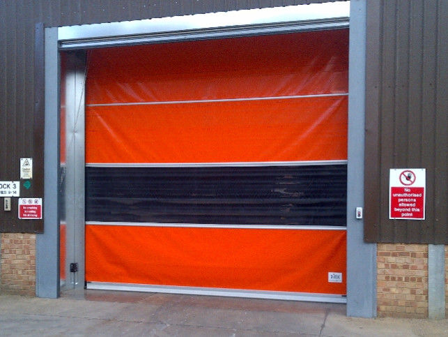 Operasi otomatis Kecepatan tinggi PVC Roll Up Rapid Shutter Door 304 Baja tahan karat