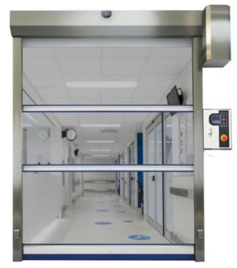 Low Maintenance Tahan Cuaca Kecepatan Tinggi PVC Roll Up Rapid Shutter Pintu 304 Baja tahan karat