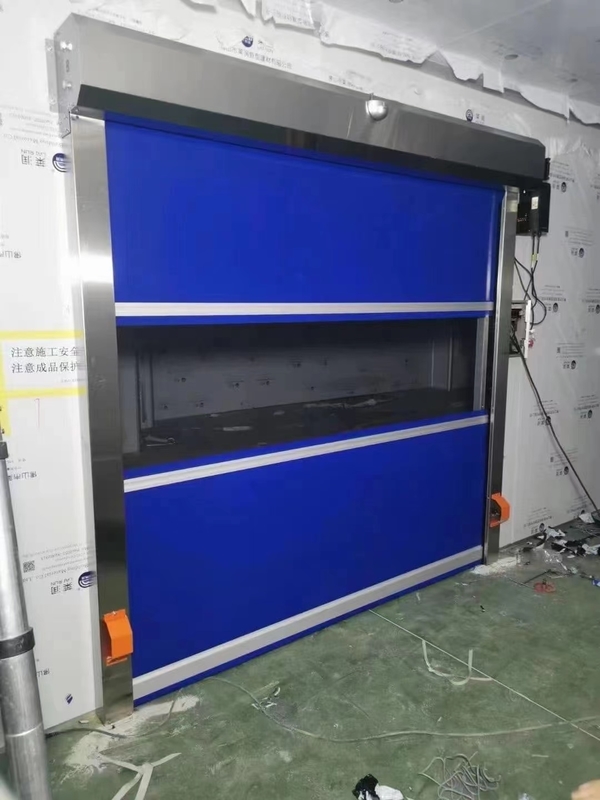 Pintu Rana Cepat Gulung PVC Kecepatan Tinggi Bahan Stainless Steel 304 untuk Pengurangan Kebisingan dan Keamanan Canggih