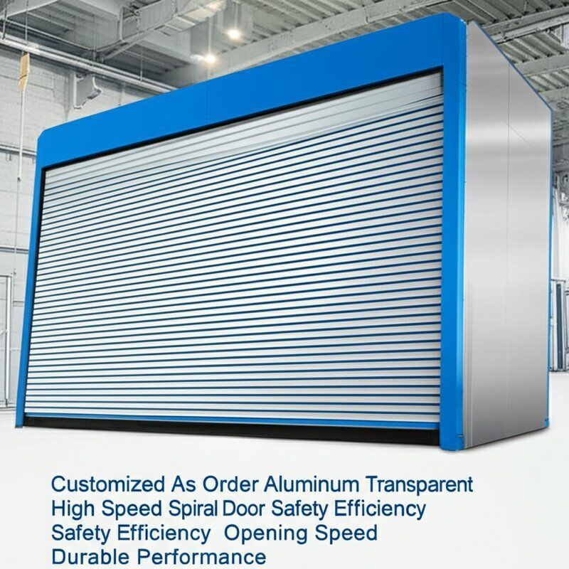 Disesuaikan Sesuai Pesan Aluminium Transparan Kecepatan Tinggi Pintu Spiral Keamanan Efisiensi Keamanan Efisiensi Kecepatan Pembukaan 0,8m s Kinerja tahan lama