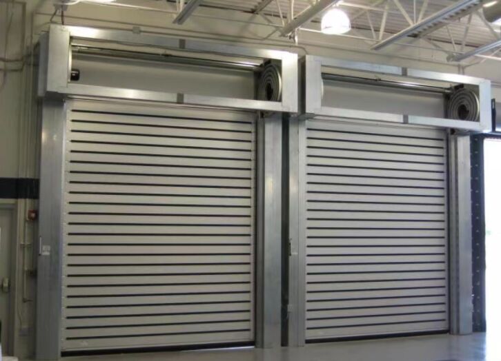 Pintu Spiral Otomatis Berkecepatan Tinggi Keamanan Efisiensi Umur Pakai 5 Juta Kali Panel Paduan Aluminium Elektrik Terisolasi untuk Industri
